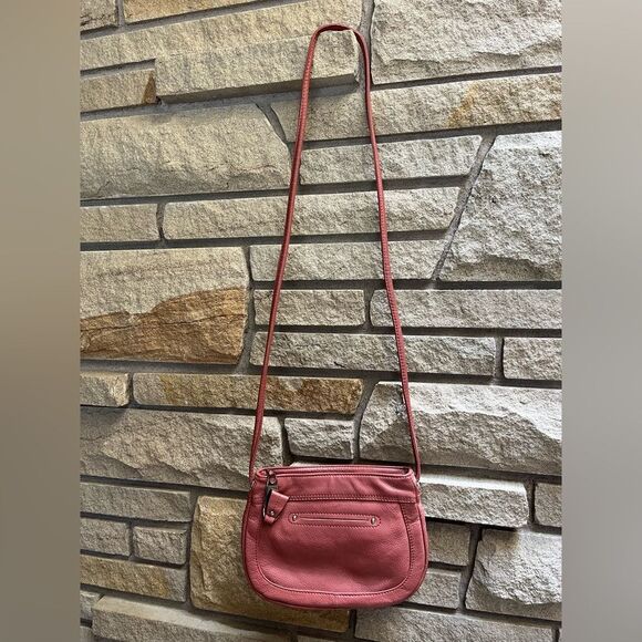 B. Makowsky Crossbody Bag Leather Mauve Pink - Picture 5 of 10